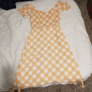 Sunny Yellow and White Plaid Dress